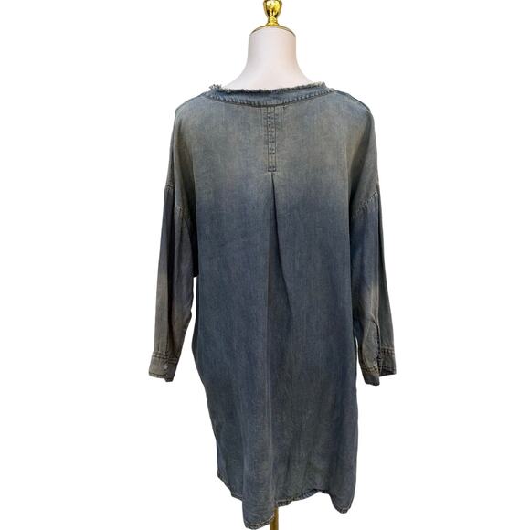 Jaded Gypsy Ozzie Tunic Shirt Sz S/M 100% Cotton Chambray Oversized Hippie Boho - Picture 3 of 8